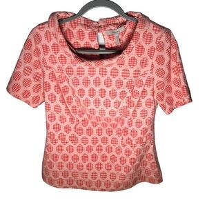 Pepperberry Coral Bardot Jacquard Top Size 12 Curvy Rare